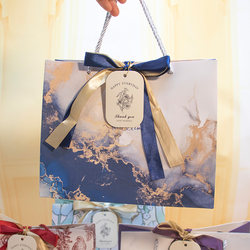 Thanksgiving High-End Gift Bag, Birthday Gift Packaging Bag, Bow-Knot High-Value Large and Small Hand-Held Paper Bag