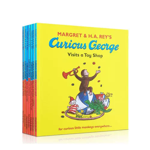 現貨好奇猴喬治7冊兒童故事圖畫繪本英文原版Curious George Collection