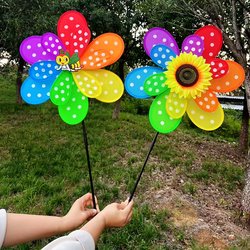 New Double-Layer Fabric Polka Dot Sunflower Windmill Outdoor Decoration Advertising Event Gift Props for Scenic Spots and Street Stalls