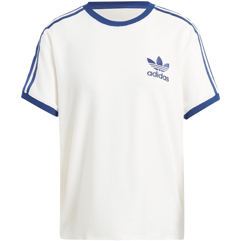 Adidas/阿迪达斯官方正品TERRY 3S TEE女士罗纹圆领短袖T恤IT9842