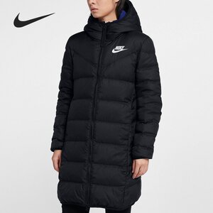 Nike/Nike genuine women's double-sided warm windproof sports long hooded down jacket 939441
