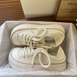 Nectarine Yoto Ugly Cute Two-wear Canvas Shoes Women's 2023 New Korean All-match Mango Head Thick-soled Student White Shoes