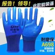 Găng tay cao su A698 chống mài mòn, chống thấm nước, da latex, găng tay nhựa chống cắt chuyên dụng cho công trường xây dựng
