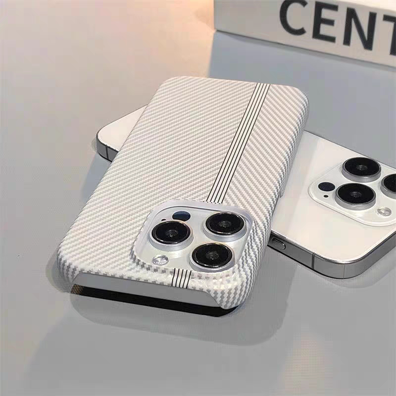 Simple fiber pattern personality ins style Apple phone case Film shell ...