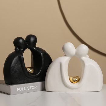 Abstract art kiss couple character ornaments home guest