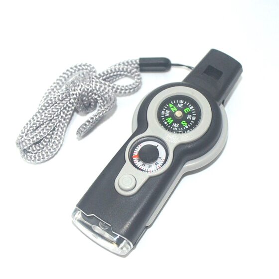 
Direct supply thermometer reflector 7-in-1 multi-functional whistle outdoor survival whistle 7-in-1 whistle