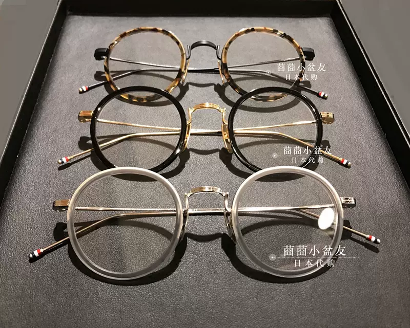 莔莔小盆友日本代購Thom Browne TB-906 46 圓框眼鏡框眼鏡架-Taobao