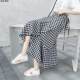 2025 spring and summer new plaid skirt for women a-line one-piece lace-up wrap skirt irregular fish tail midi skirt