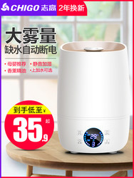 Chigo Humidifier for Home Use, Silent, Small Size for Bedroom, Large Spray Capacity, Air Conditioner, Suitable for Pregnant Women and Infants, Air Aromatherapy Machine