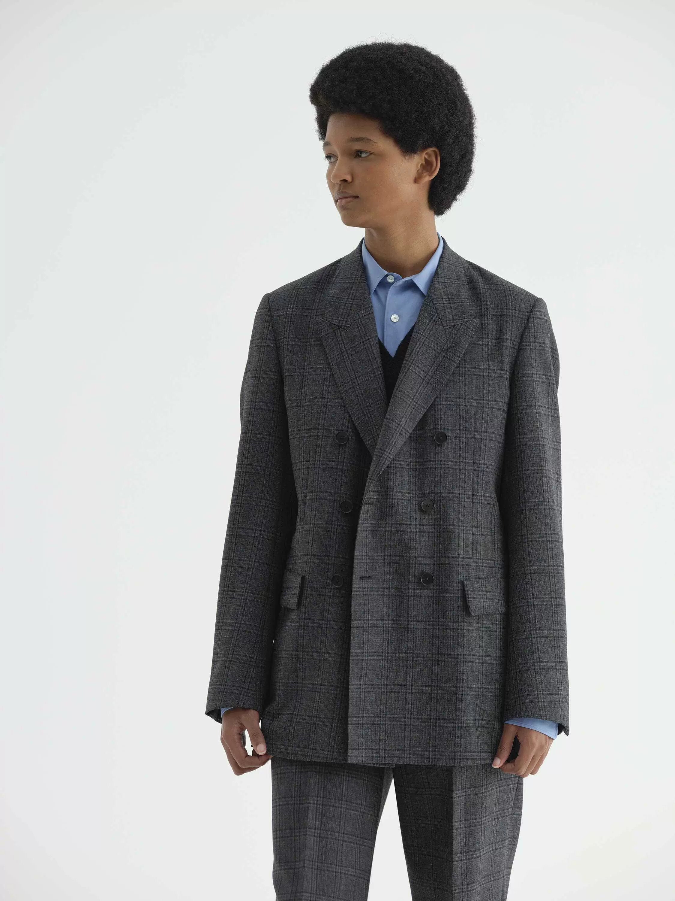 AURALEE 24AW BLUEFACED WOOL CHECK JACKET