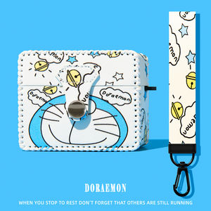 适用airpods4保护壳airpodspro3保护套pro2苹果蓝牙耳机套盒4四代哆啦A梦airpod一体式ipod软壳pro3三代皮质