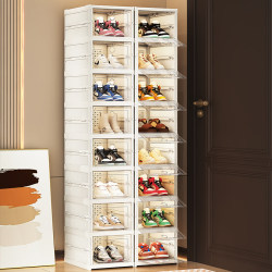 Shoe Box Storage Box, Transparent Household Folding Shoe Cabinet for the Entrance, Multi-Layer Simple Shoe Rack, No Installation Required, Shoe Storage Magic Tool