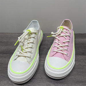 
Broken size processing low-top fashion board shoes for women lace-up Hong Kong style casual youth trend flat-soled toe canvas shoes