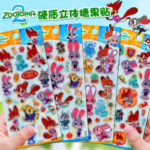 
Disney Zootopia 3D Crystal Candy Stickers Children's Decoration Baby Reward Cute Cartoon Stickers