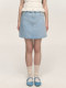 chummygirls original retro fresh girl simple embroidered high waist A-line washing denim skirt