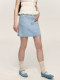 chummygirls original retro fresh girl simple embroidered high waist A-line washing denim skirt