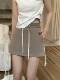 Pocket drawstring Sports Halway Skirt Female Spring New High Limin Short Aid A -line hip short skirt Besides
