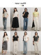 orange desire solid color short-sleeved loose versatile T-shirt 2025 summer multi-collar style
