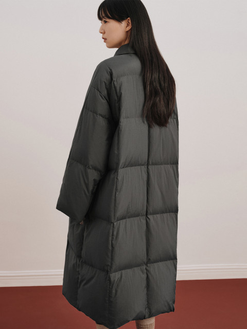 orange desire new Chinese style long down jacket 2024 winter new loose
