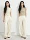 orange desire loose double pleated straight legs floor-moving casual pants 2025 summer pants light
