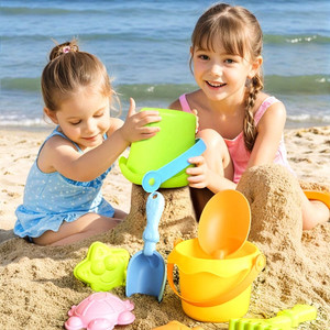 Children's beach toy baby digs sand digging tools to play snow soft rubber suits shovel shovel seaside sand land to play water sand
