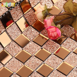 T【Linus】Ceramic Mosaic, Brown Mosaic Puzzle Background Wall, Glass Mosaic, Tiles