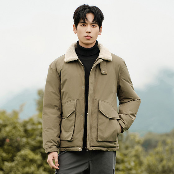 
2023 Short Cotton Clothes Men's Outdoor Loose Large Size Couple Trendy Fashion Lapel Winter Tops