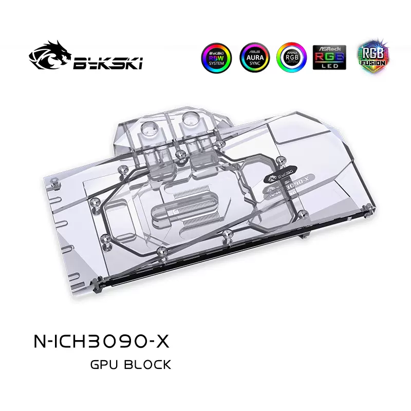 Bykski N-ICH3090-X 映众RTX3080 冰龙超级版显卡水冷头散热器-Taobao