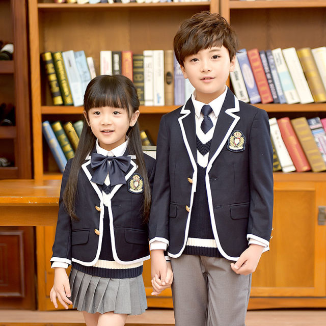 Class service boys and girls children's children's clothing autumn and winter Korean version of kindergarten service elementary school student suit school uniform set
