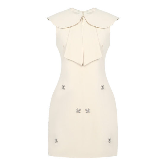 High-waisted short skirt A-line skirt for women 2026 new style doll collar sweet breasts cute girly sleeveless short dress summer