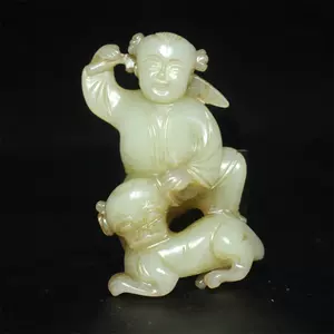 ★清 黄木彫 牛气冲天擺件★極細工 置物 擺件 古賞物 中国古美術 清 黄木彫 牛气冲天擺件 牛に恵比寿大黒天 極細工 置物 擺件 古賞