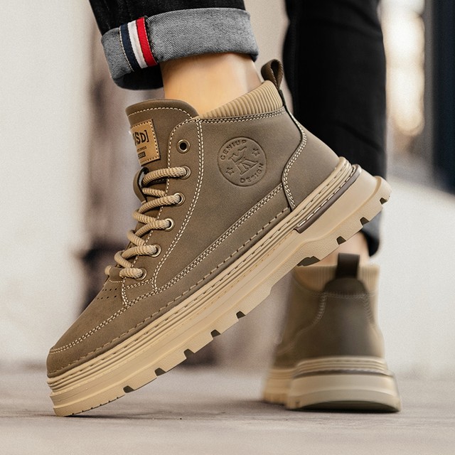 Martin Boots Men's Autumn And Winter New High-top Sneakers Plus Velvet Warm Cotton Shoes main image 1