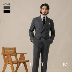 Cultum Italian Naples Retro Peaked Lapel Double-breasted Suit Suit Men's Casual Solid Color Formal Suit
