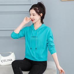 Spring and Autumn New Style Hooded Loose Slimming Sweatshirt for Women, Short Fashionable ins Trendy Top for Petite Figures