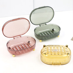 Light Luxury Countertop Soap Dish with Lid, Creative Draining Box, Portable Household Bathroom Storage Soap Holder