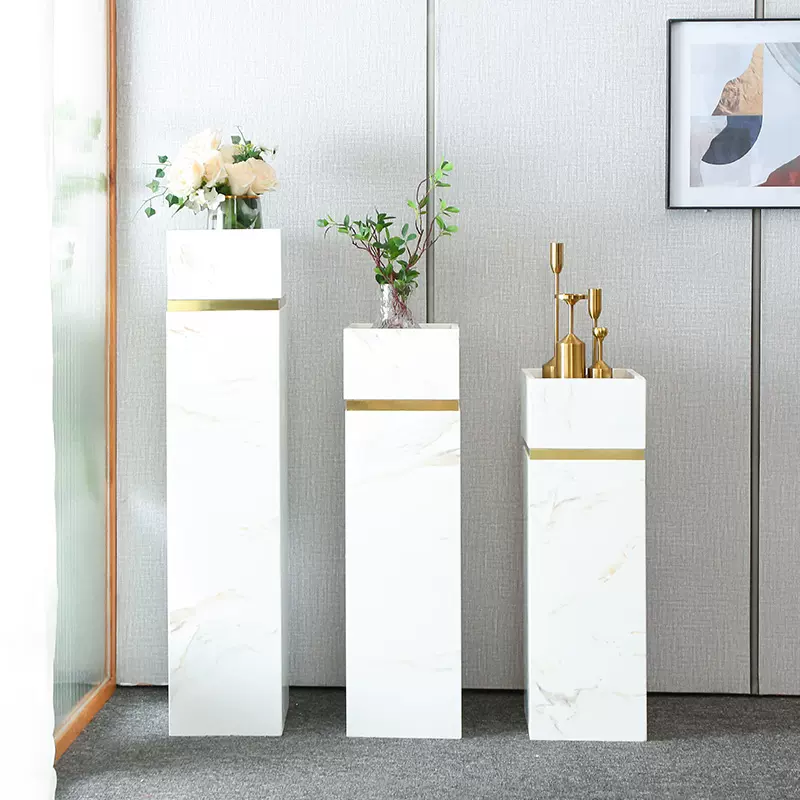 轻奢石头设计花几客厅简约金属室内花架现代阳台白色置物花 轻奢石头设计花几客厅简约金属室内花架现代阳台白色置物花