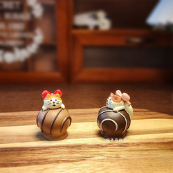 Japanese-Style Cat Chocolate Toy Zakka Miscellaneous Goods Valentine's Day Gift Strawberry Bread Decoration Resin Ornament
