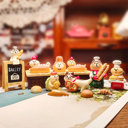 Cute Bakery Coffee Shop Decoration Ornaments Car Micro-Landscape Dollhouse Desktop Food Toy Gift for Girls