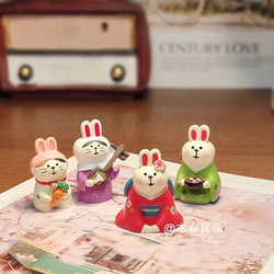 Muna Japanese Style Dance Girl Rabbit Figurine ins Healing Cartoon Rabbit Desktop Decoration Resin Creative Gift
