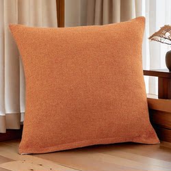 Solid Color Thickened Linen Pillow Cover for Living Room Sofa Cushion Pillowcase Without Insert, Office Lumbar Pillow