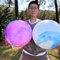 Outdoor Large Beach Ball Kindergarten Toy Ball Inflatable Thickened Elastic Rubber Ball Paddle Ball Seaside Beach Volleyball