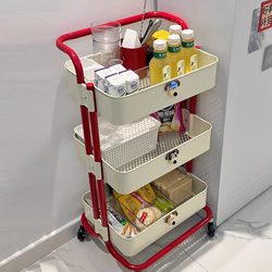 Multi-Layer Movable Metal Trolley Storage Rack for Kitchen, Bedroom, Living Room, Snacks, Bathroom, Toilet Storage