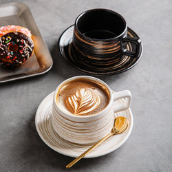 High-End Coffee Cup and Saucer Set, Creative Latte Art Cup, High-End Mug for Home Use, Water Cup, Office Coffee Cup