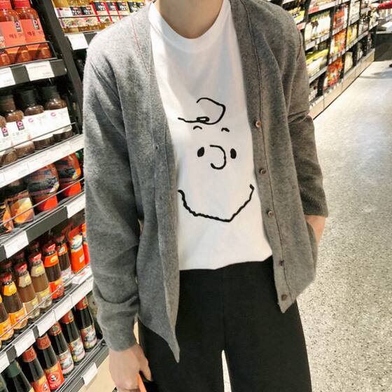 
M52 Korean women's new style 2025 simple merino wool long-sleeved V-neck spring and autumn women's sweater cardigan thin jacket