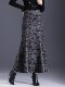 2024 autumn and winter new high-waist slim hip skirt for women mid-length fishtail skirt temperament printed one-step skirt
