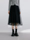 Disenis 2025 spring new style commuter high waist gauze skirt simple black skirt women