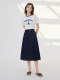 
Disenis summer new versatile simple skirt high-waist denim skirt women