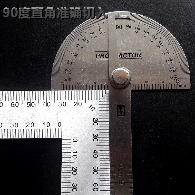 Persian Angle Ruler Stainless Steel Protractor - 360-Degree Rotating ...