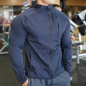 
New outdoor sports zipper top men's fitness training casual running hooded jacket jacket