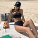 Women's swimsuit Korean split tube top triangle bikini sexy slimming small breasts gathered ins resort hot spring swimsuit